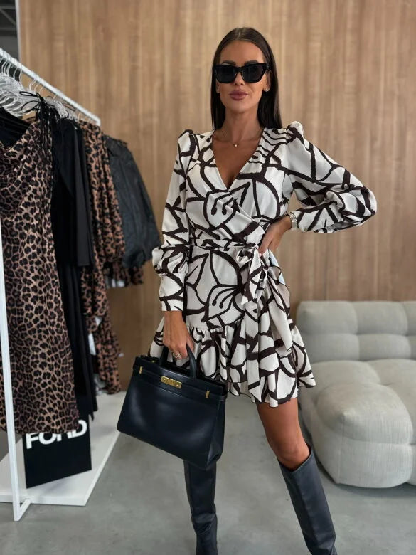 Adinda - Mini Kjole Med Blomster Udskriv