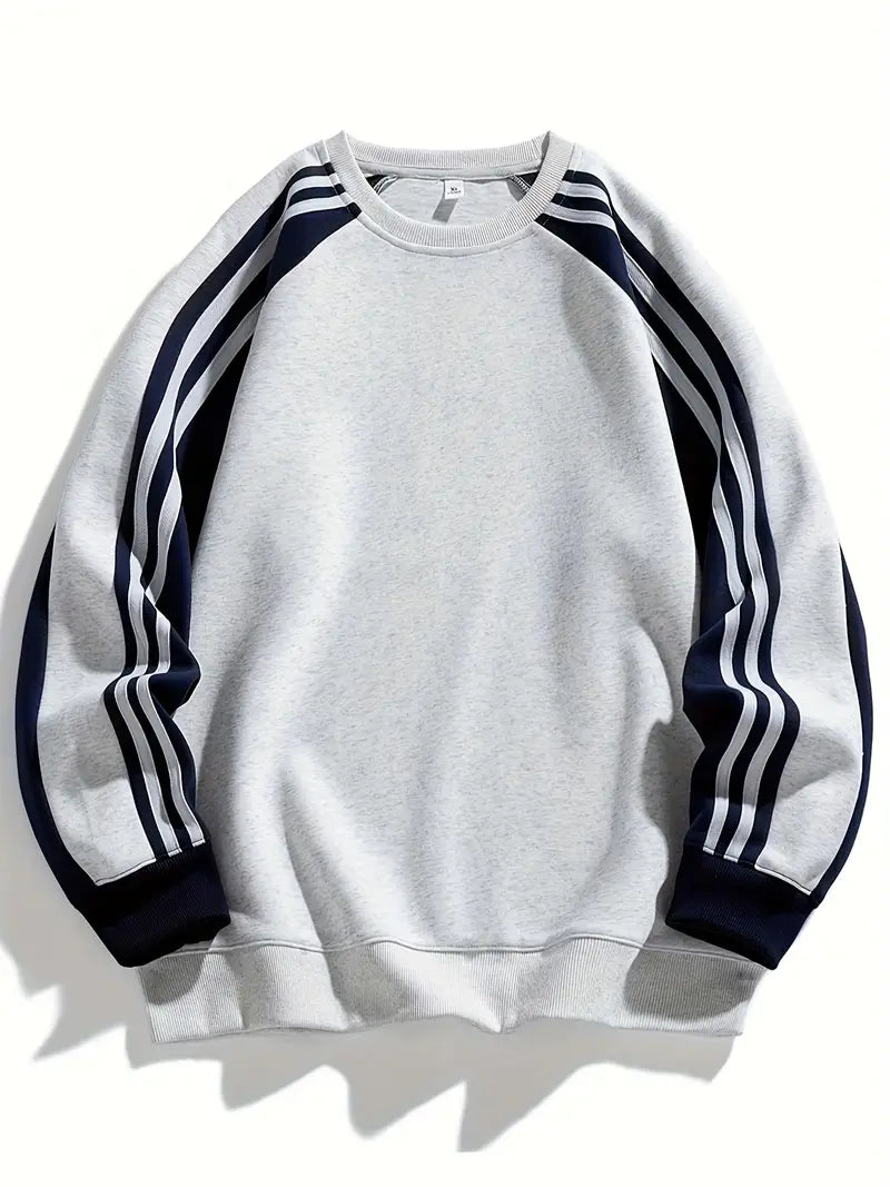 Maddox - Sweatshirt Med Stribede ærmer Og Rund Hals