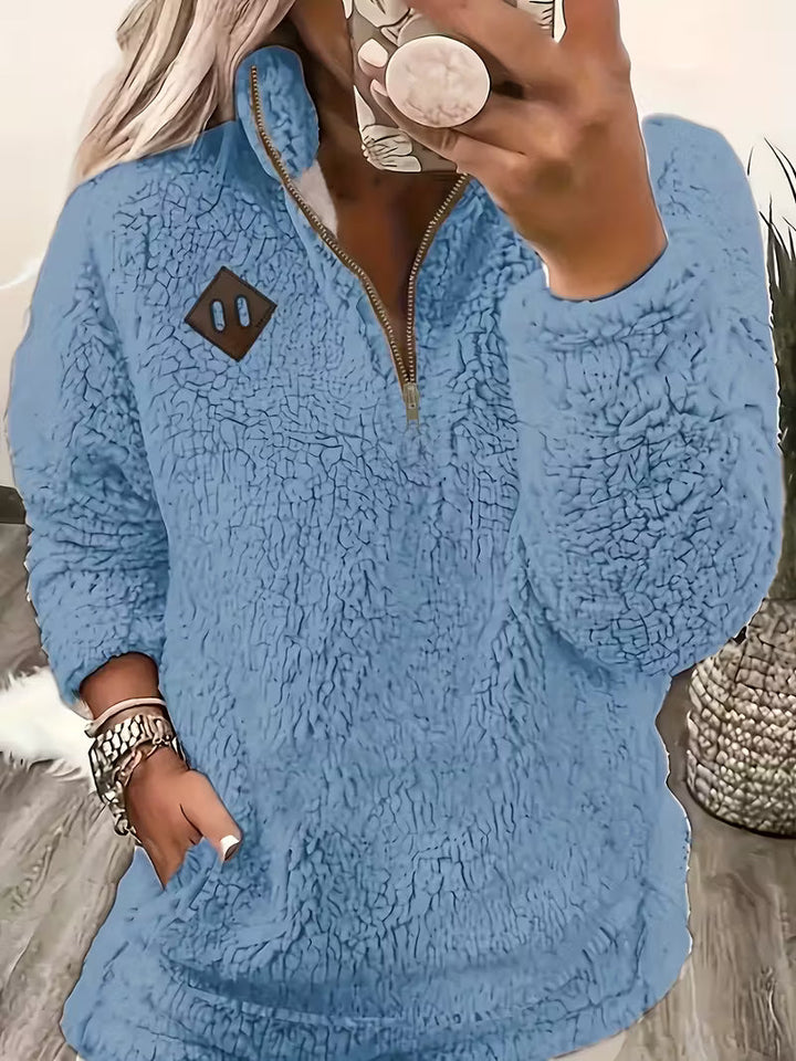 Humera - Elegant Langærmet Jakke Med Lynlås