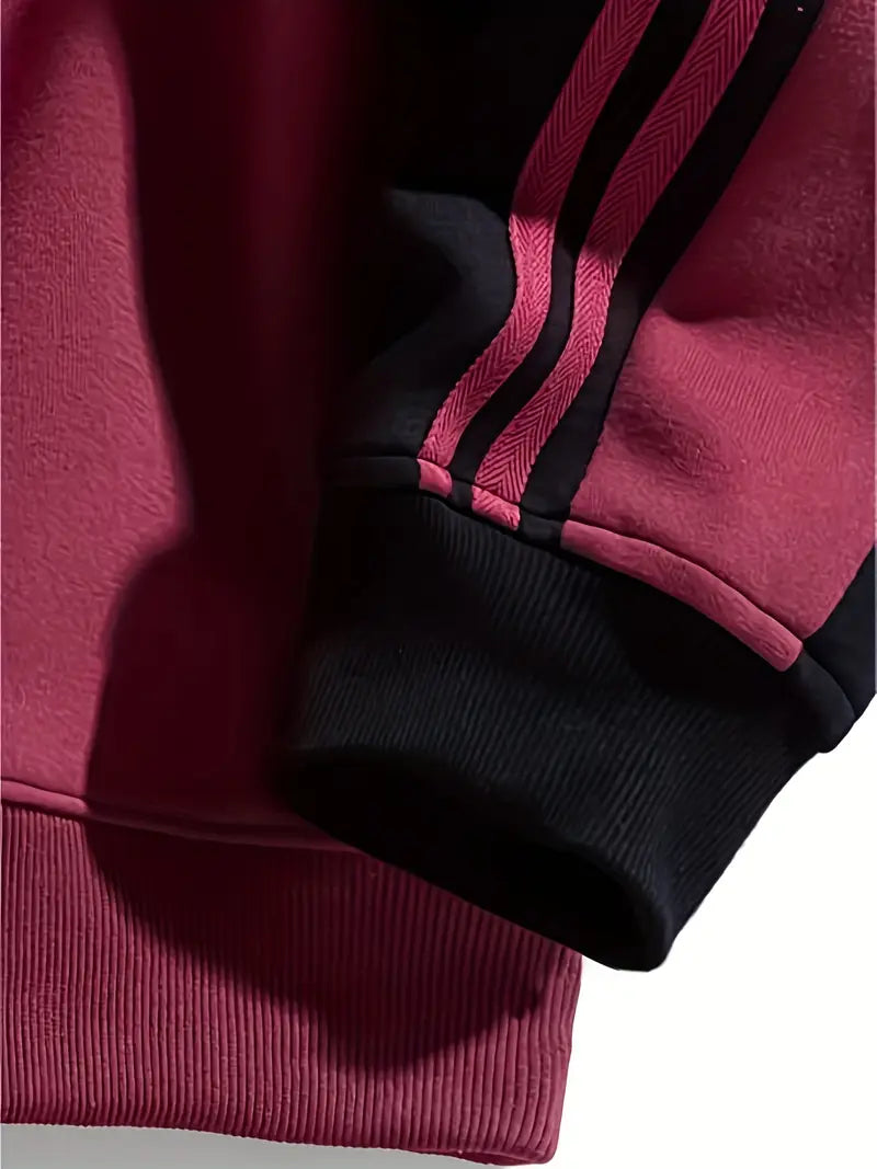 Maddox - Sweatshirt Med Stribede ærmer Og Rund Hals