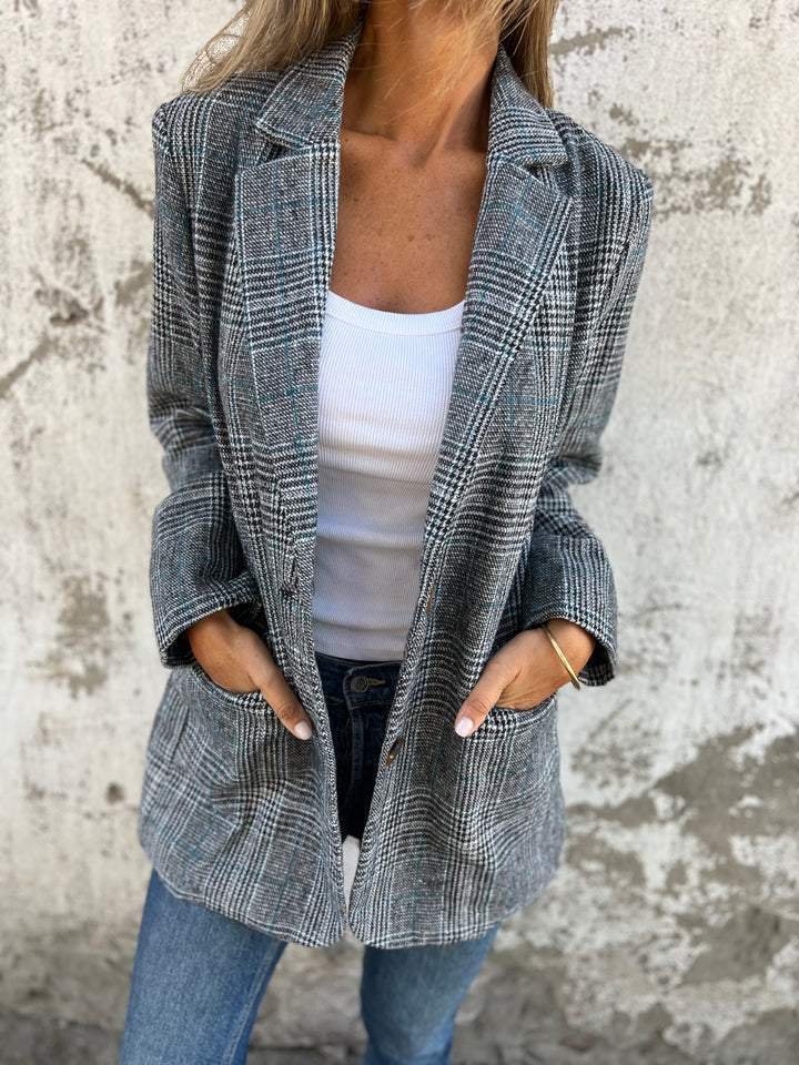 Elaina – Stilfuld Vinter Blazer Med Tern