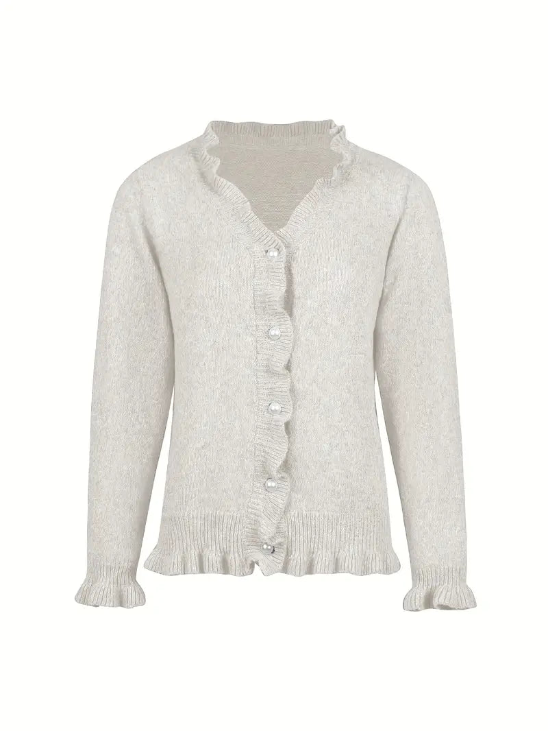 Hanifa - Elegant Strikket Cardigan Med Knapper