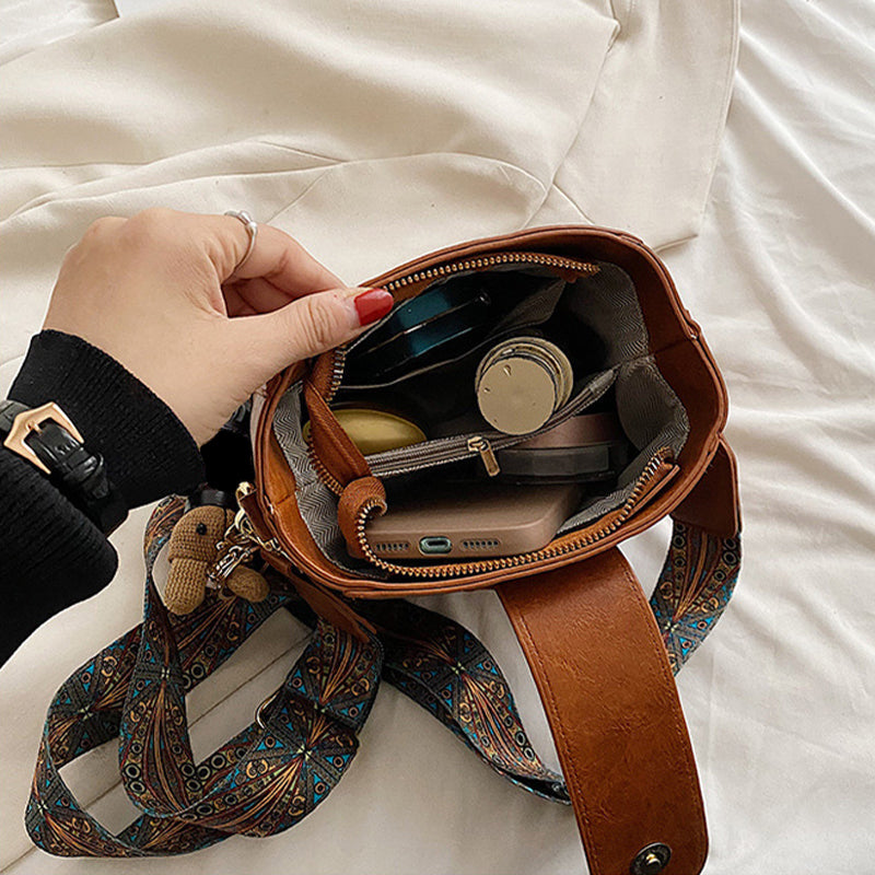 Andriani - Vintage Modetaske Med Jsterbar Skulderrem