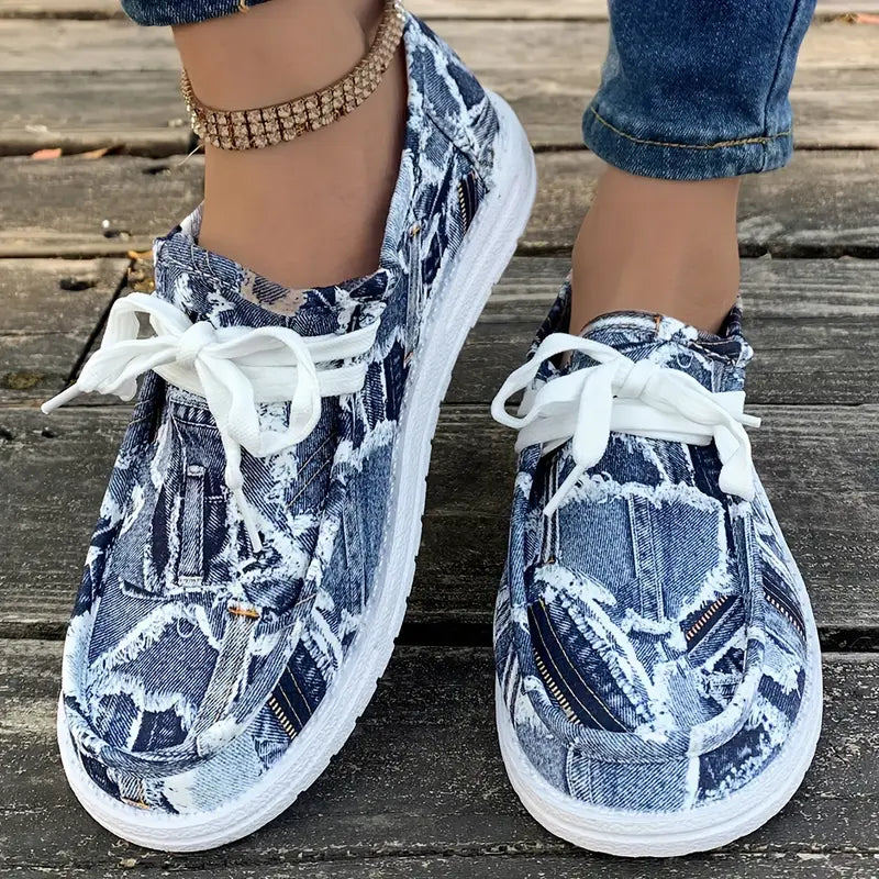 Ulanda - Skridsikker Turnschuh Med Denim Udskriv