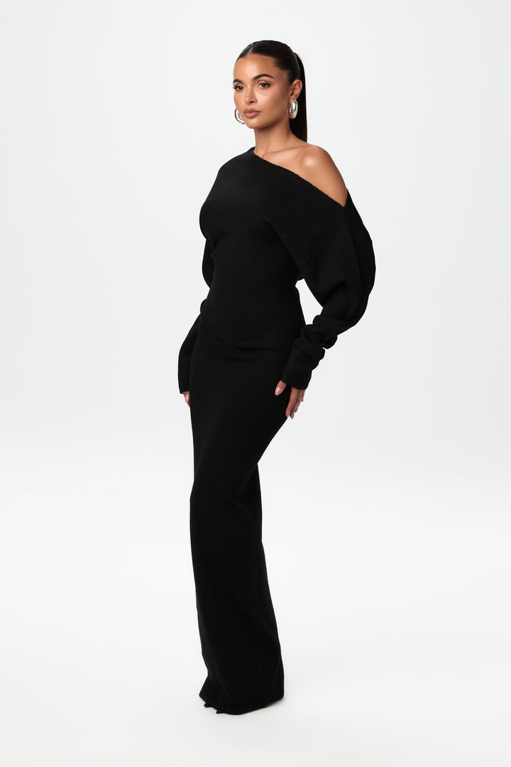 Trina - Skulderfri Sweater Kjole