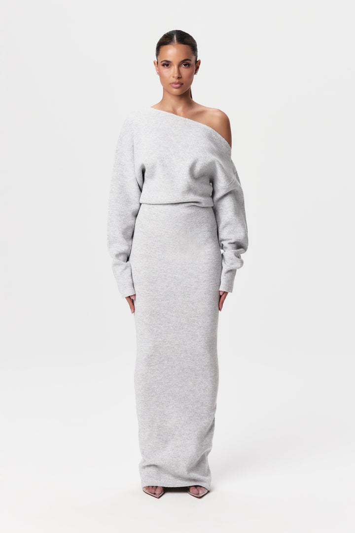 Trina - Skulderfri Sweater Kjole