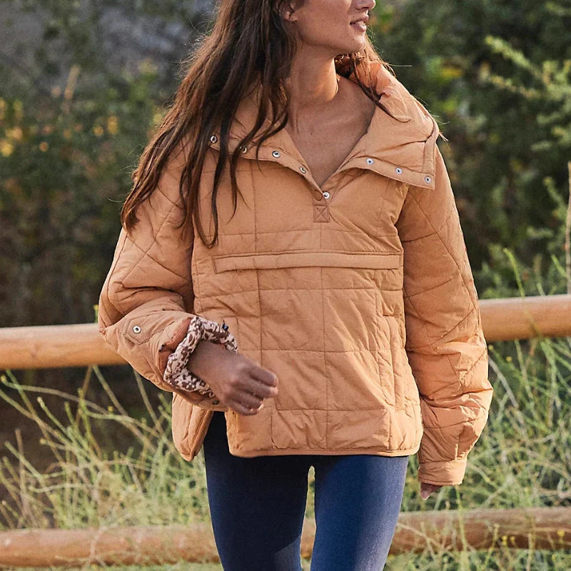 Merve - Elegant Langærmet Puffer Jakke
