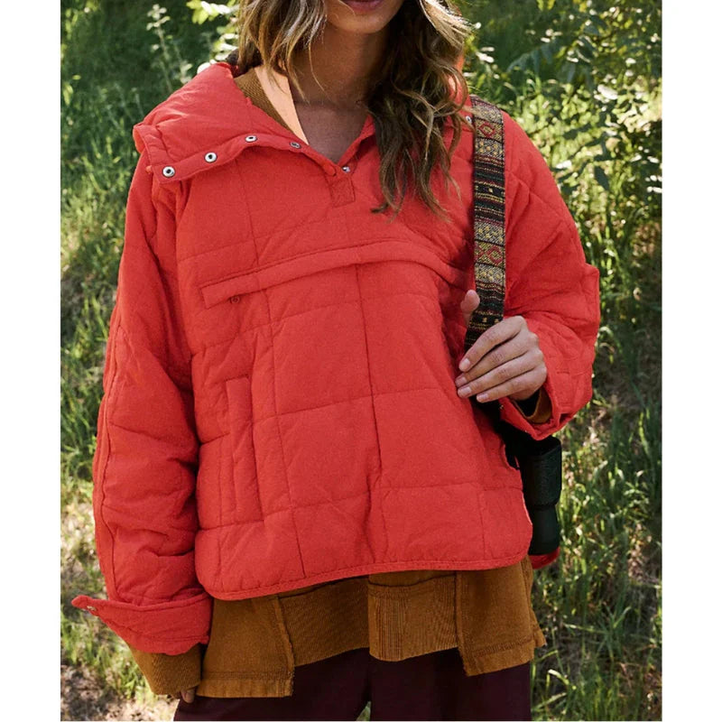 Merve - Elegant Langærmet Puffer Jakke