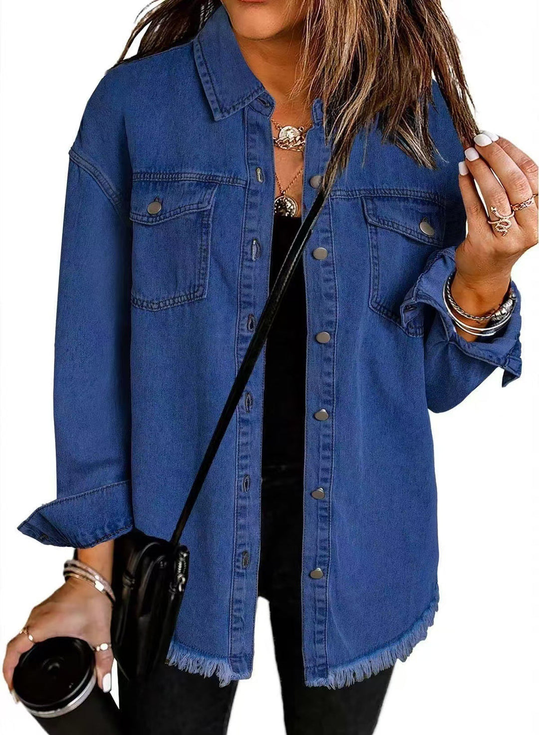 Jolien – LangærMet Denimjakke Med Lommer