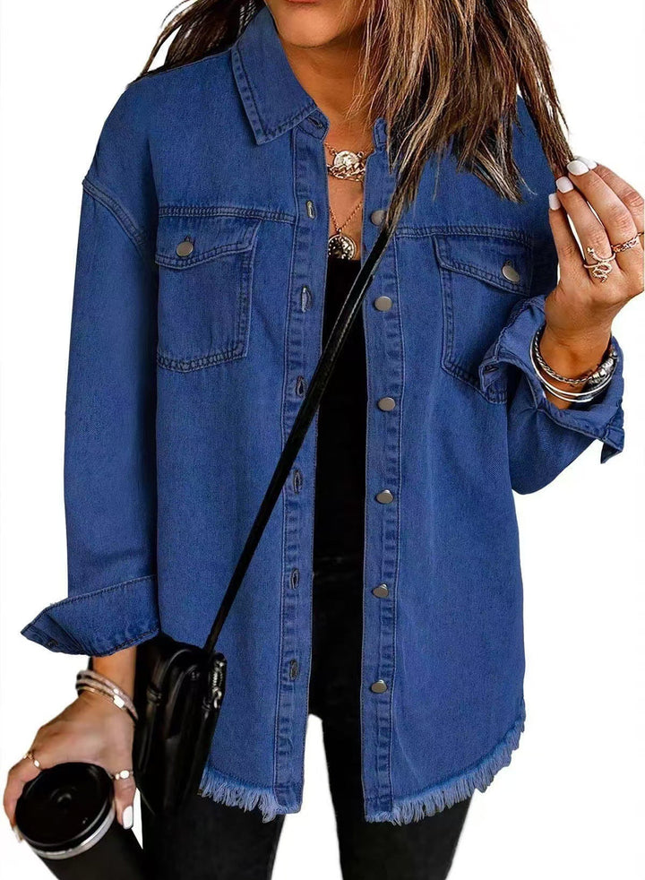 Jolien – LangærMet Denimjakke Med Lommer