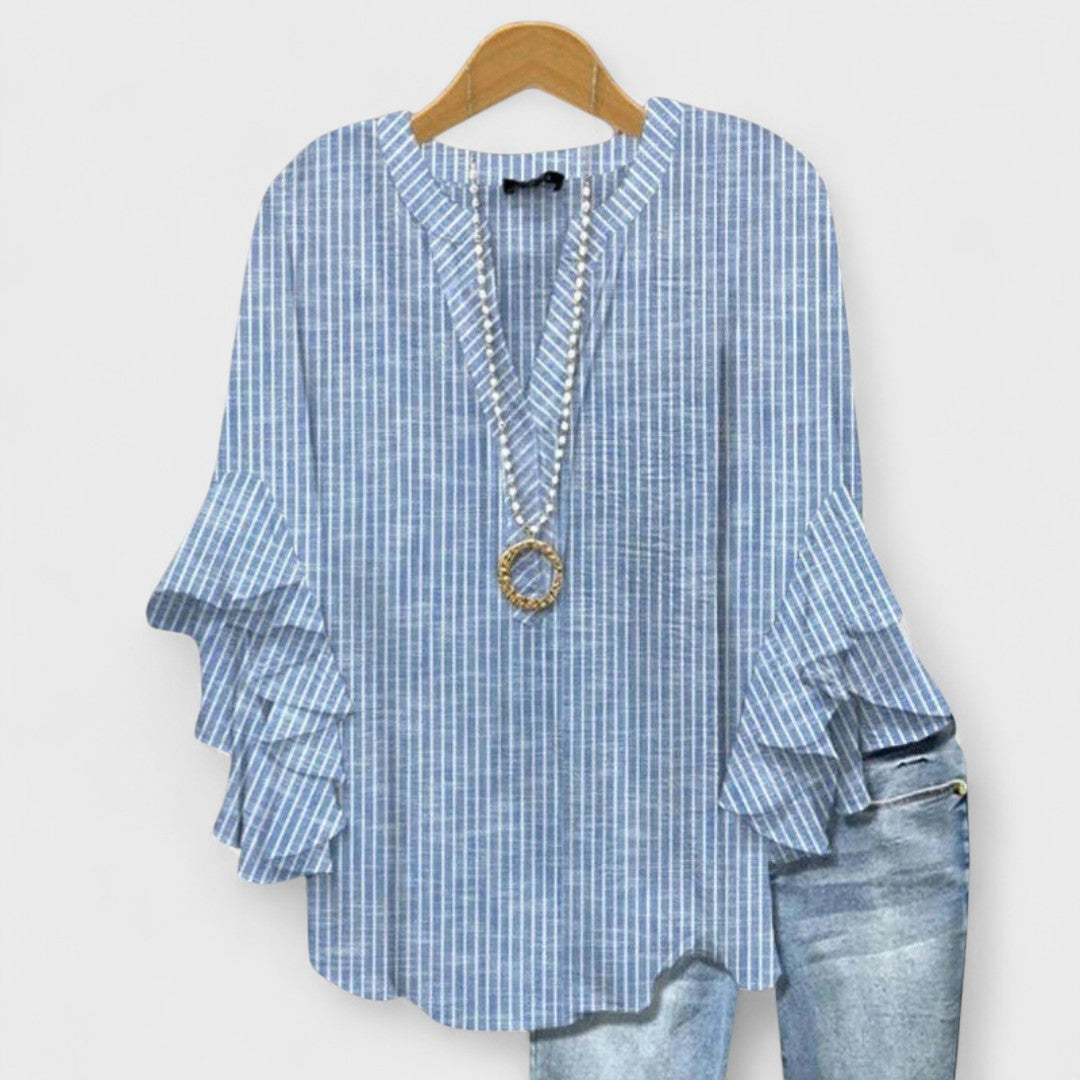 Rachida – Elegant Bluse Med Blomster Udskriv