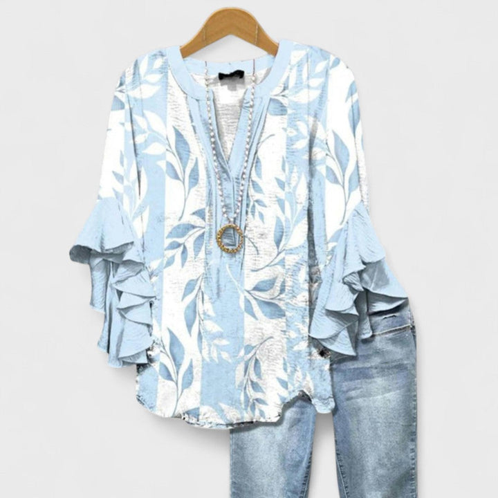 Rachida – Elegant Bluse Med Blomster Udskriv