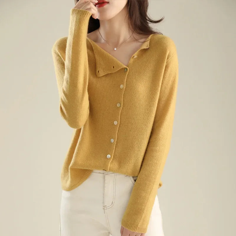 Huerta - Elegant Strikket Cardigan Med Knapper