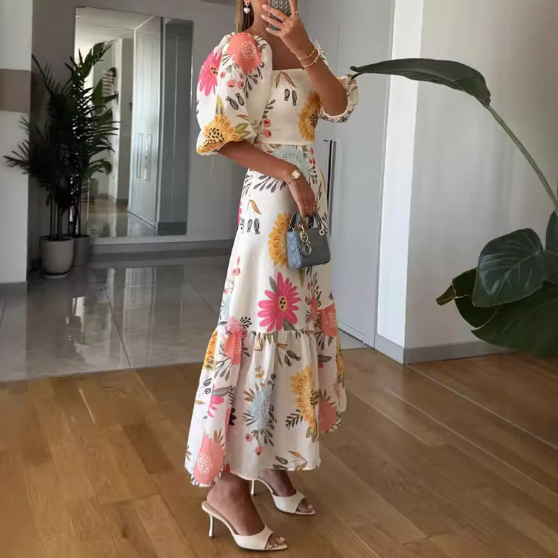 Kittina - Blomstret Maxi Kjole