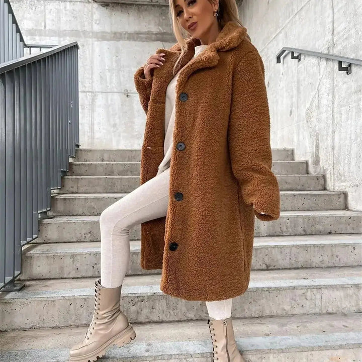 Gwenna - Teddy Plysjakke Med Knapper