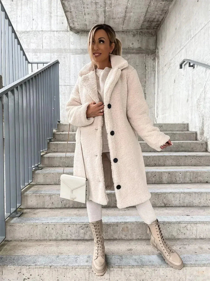 Gwenna - Teddy Plysjakke Med Knapper