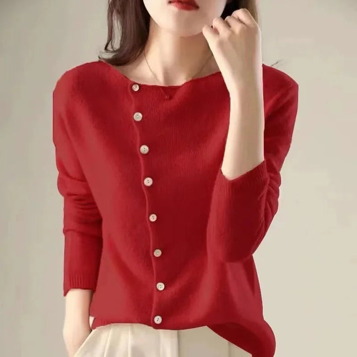 Huerta - Elegant Strikket Cardigan Med Knapper