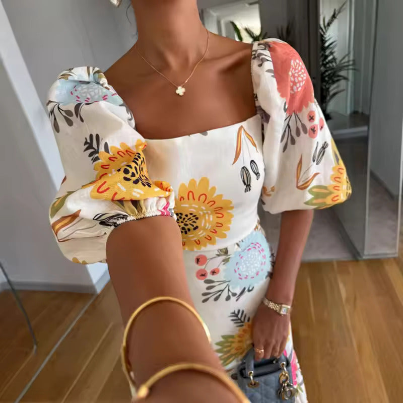 Kittina - Blomstret Maxi Kjole
