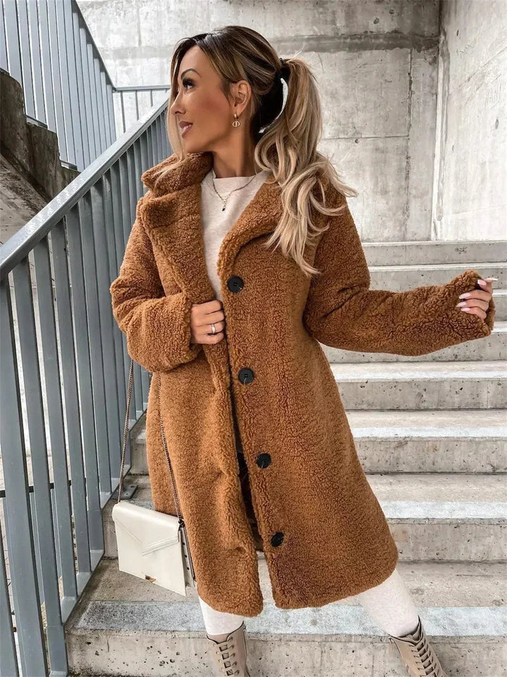Gwenna - Teddy Plysjakke Med Knapper