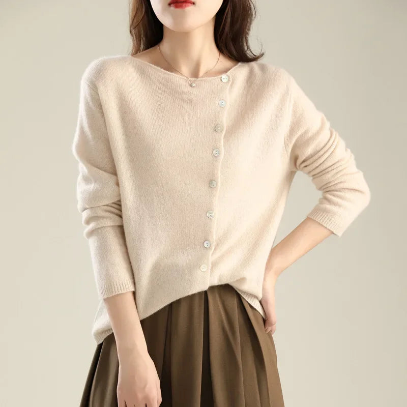 Huerta - Elegant Strikket Cardigan Med Knapper