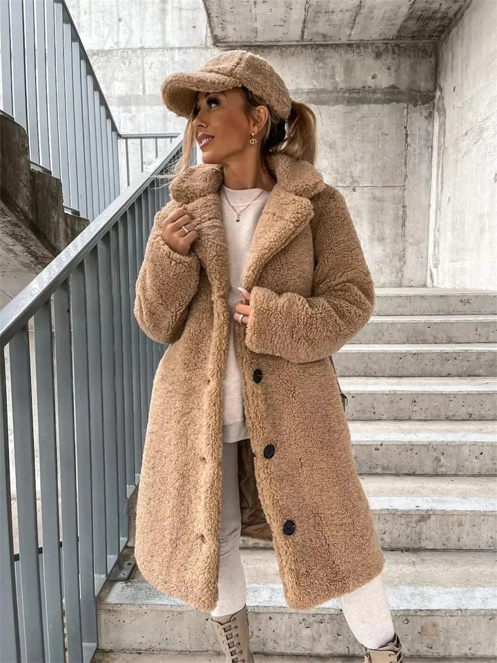 Gwenna - Teddy Plysjakke Med Knapper
