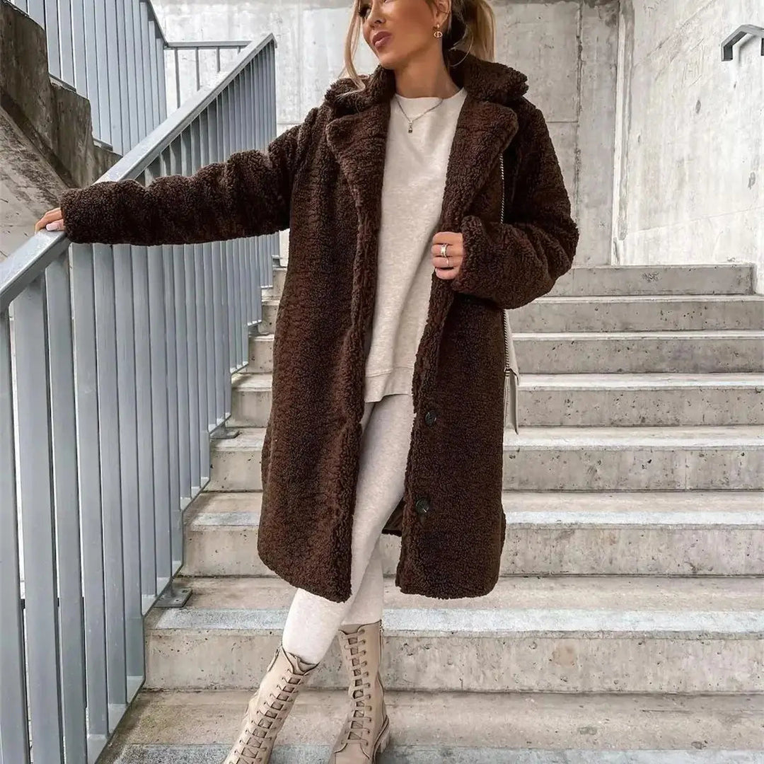 Gwenna - Teddy Plysjakke Med Knapper