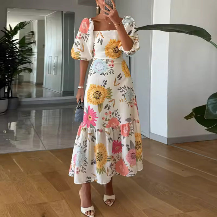 Kittina - Blomstret Maxi Kjole
