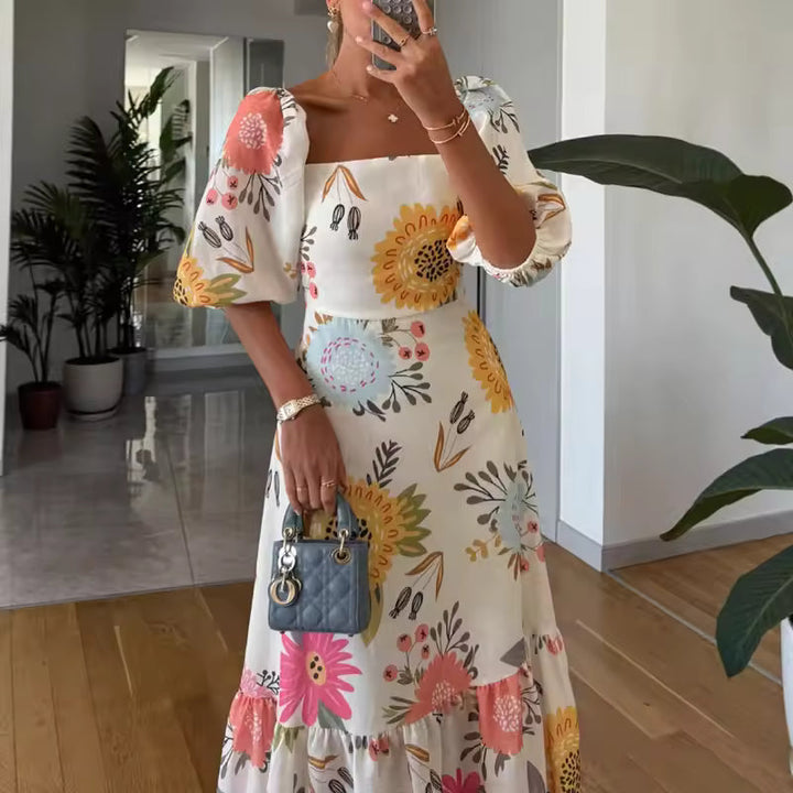 Kittina - Blomstret Maxi Kjole