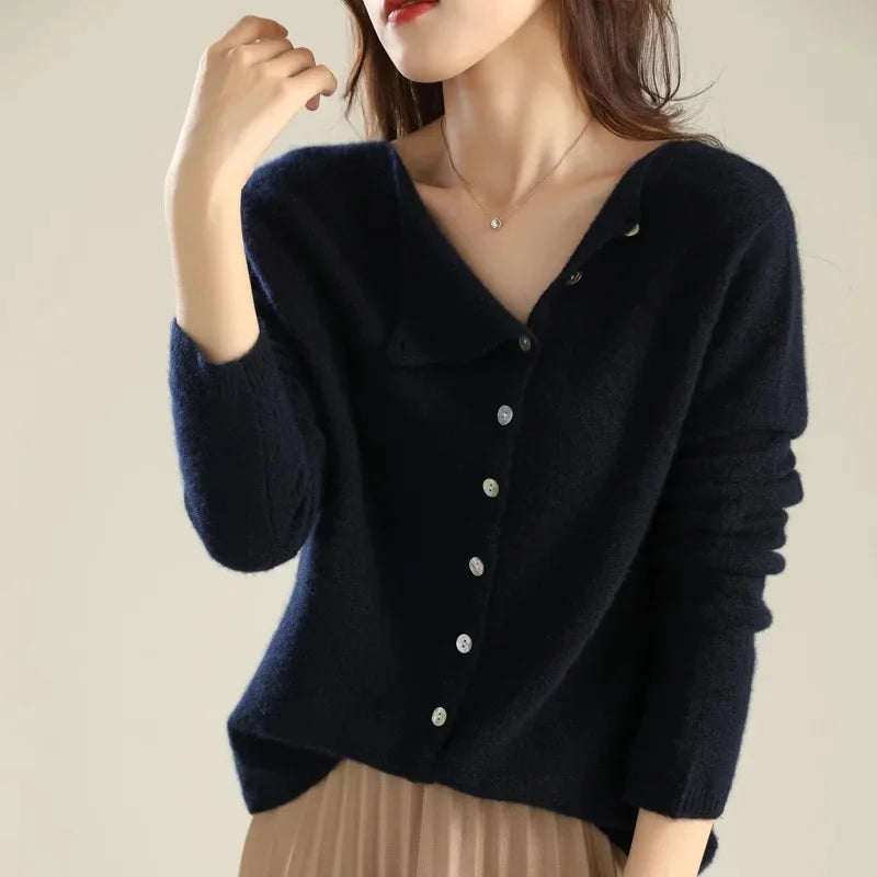 Huerta - Elegant Strikket Cardigan Med Knapper