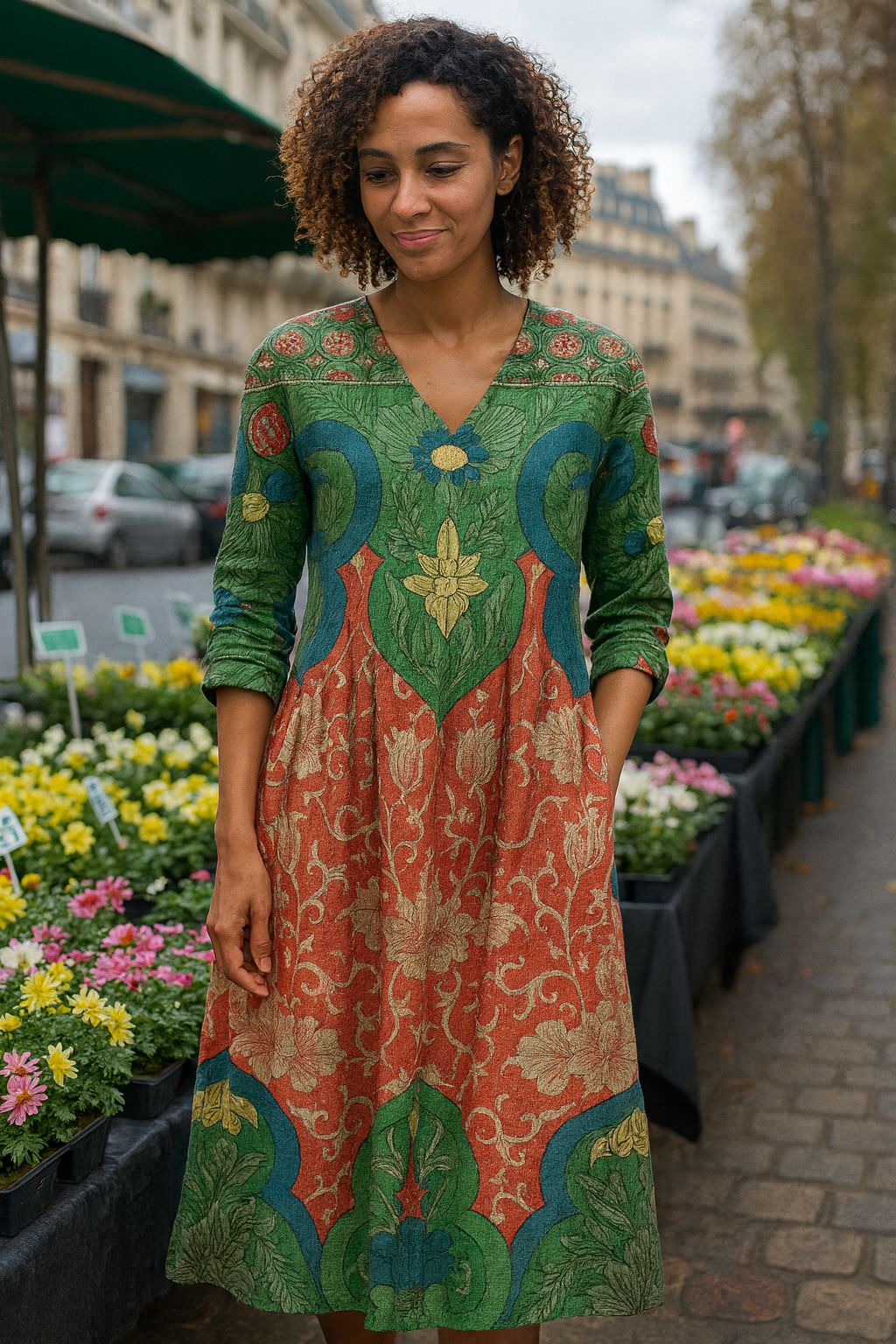 Bernadine - Vintage Blomstret Maxi-Kjole