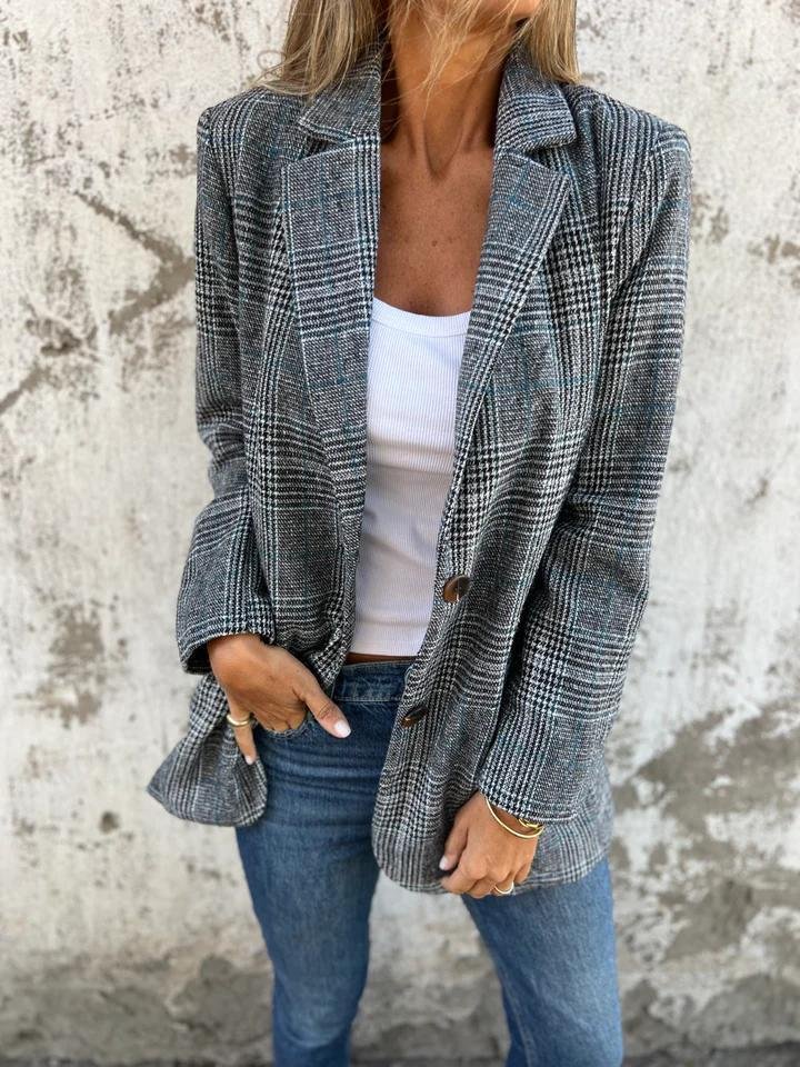 Elaina – Stilfuld Vinter Blazer Med Tern