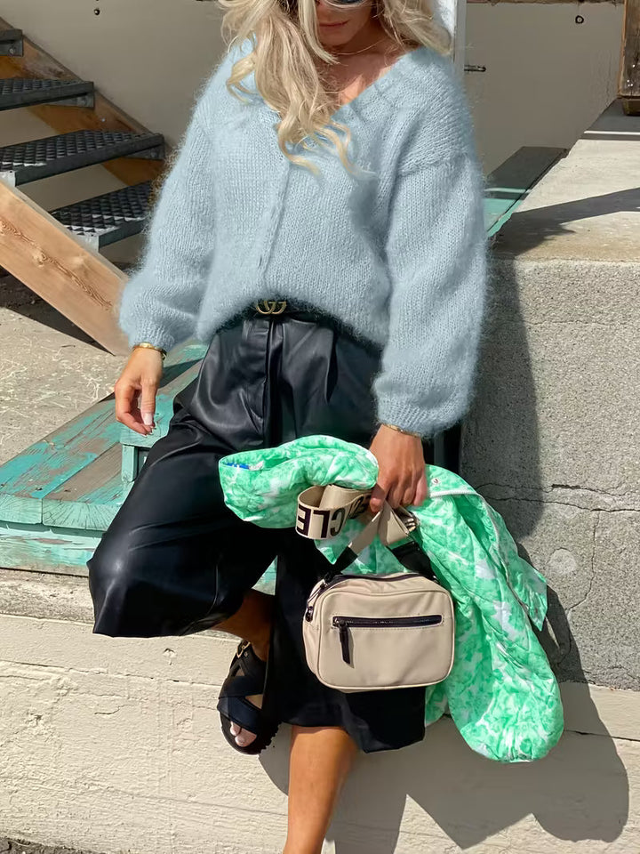 Hozanna - Langærmet Strikket Trøje Med Knapper