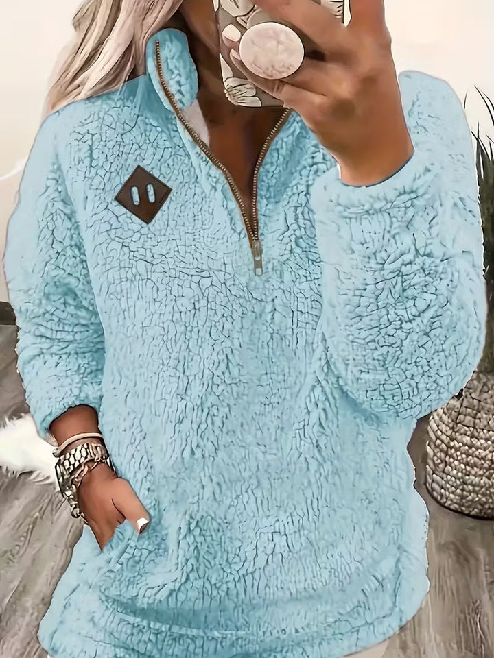 Humera - Elegant Langærmet Jakke Med Lynlås