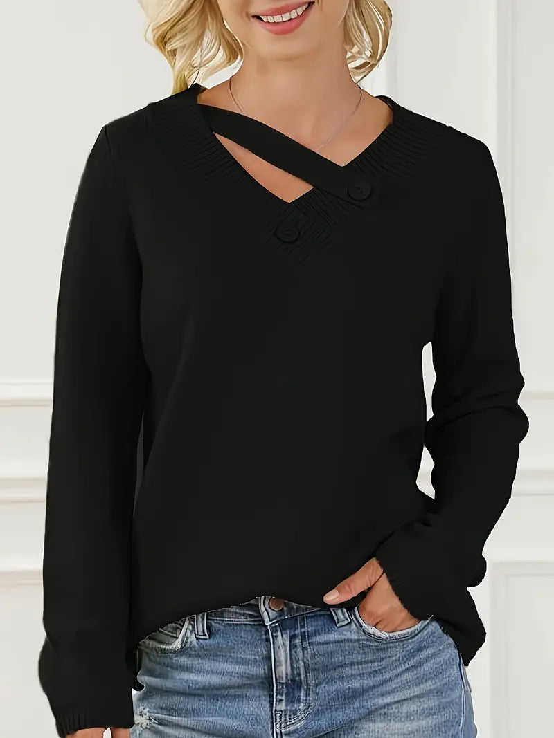 Shareena - V-Hals Strikket Sweater