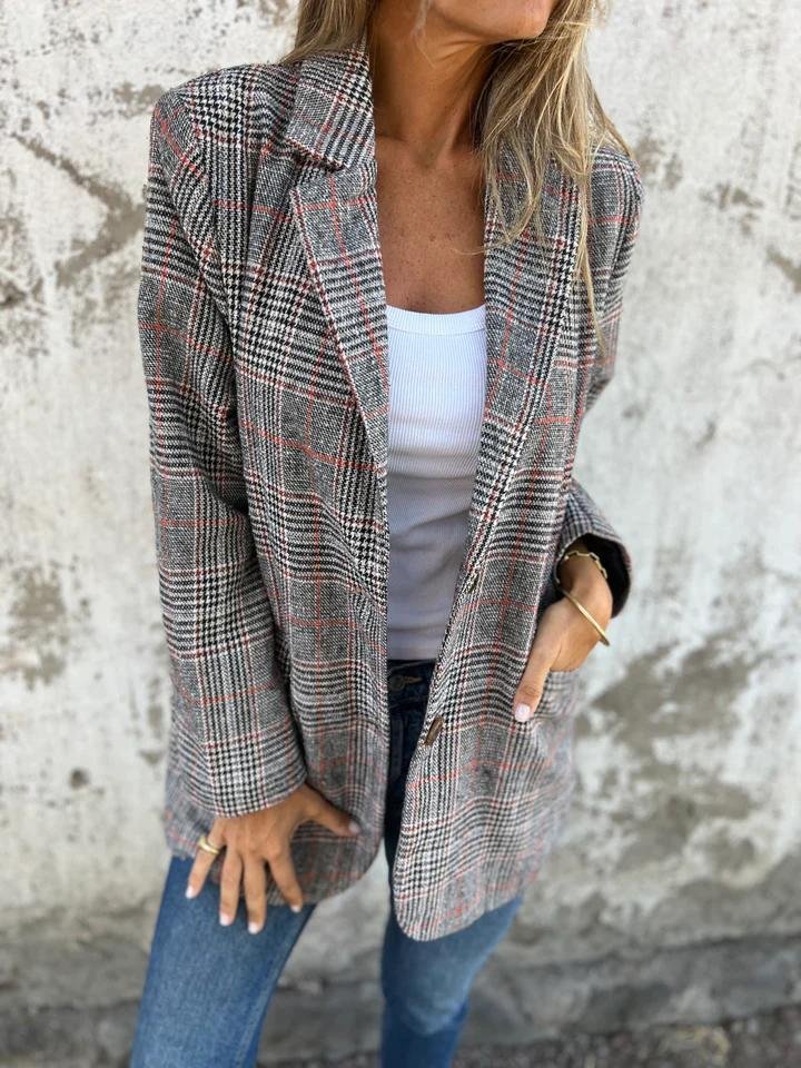 Elaina – Stilfuld Vinter Blazer Med Tern