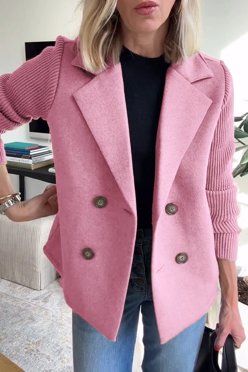 Kittiya - Elegant Strikket Blazer Med Lange ærmer
