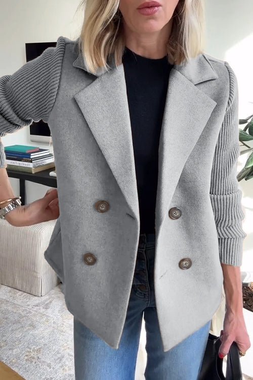 Kittiya - Elegant Strikket Blazer Med Lange ærmer