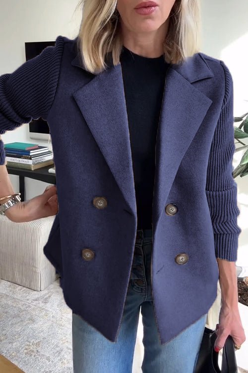 Kittiya - Elegant Strikket Blazer Med Lange ærmer