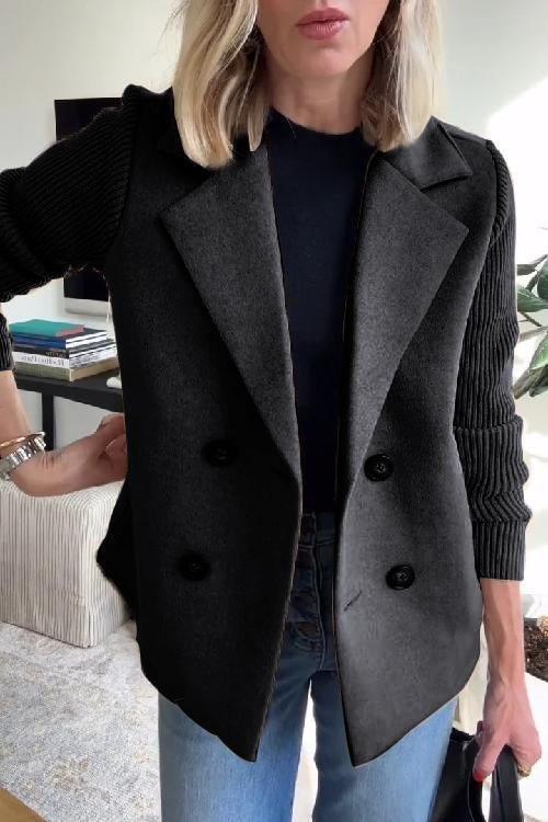 Kittiya - Elegant Strikket Blazer Med Lange ærmer