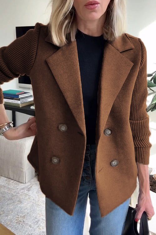 Kittiya - Elegant Strikket Blazer Med Lange ærmer