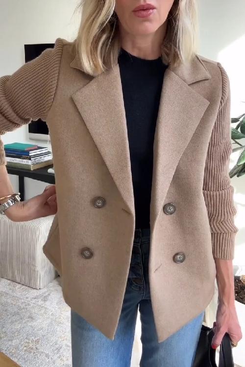Kittiya - Elegant Strikket Blazer Med Lange ærmer