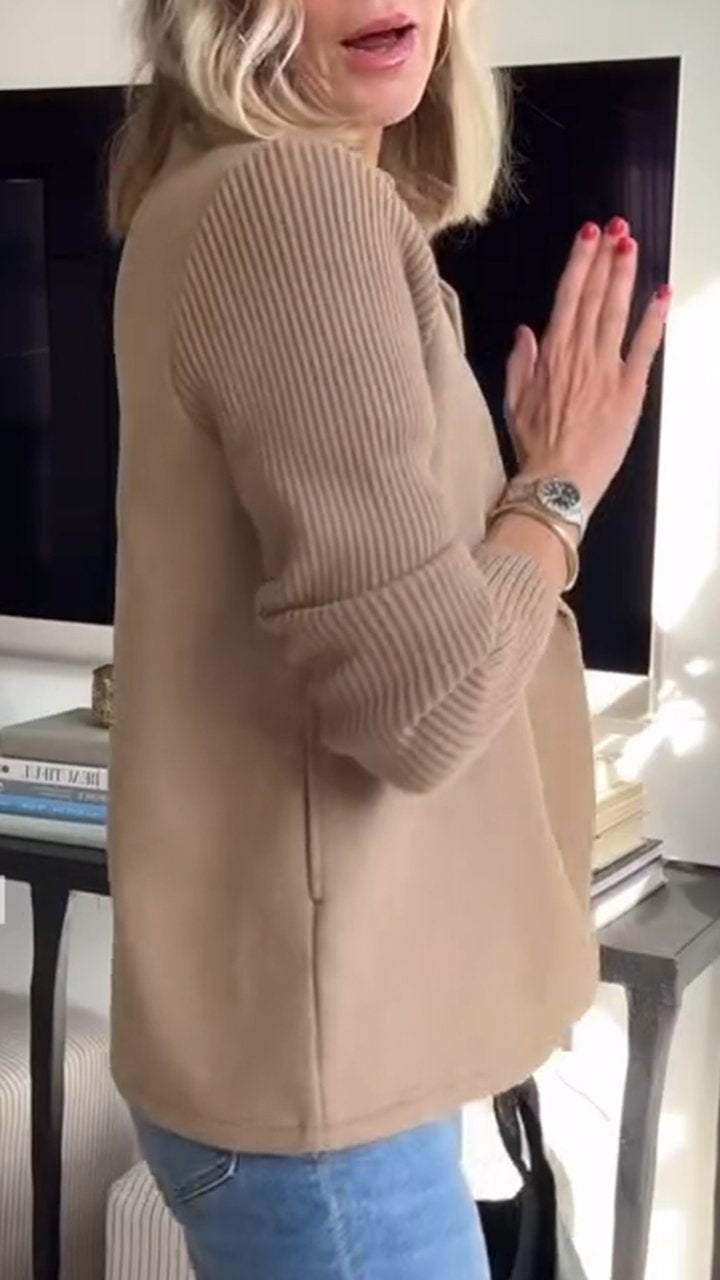 Kittiya - Elegant Strikket Blazer Med Lange ærmer