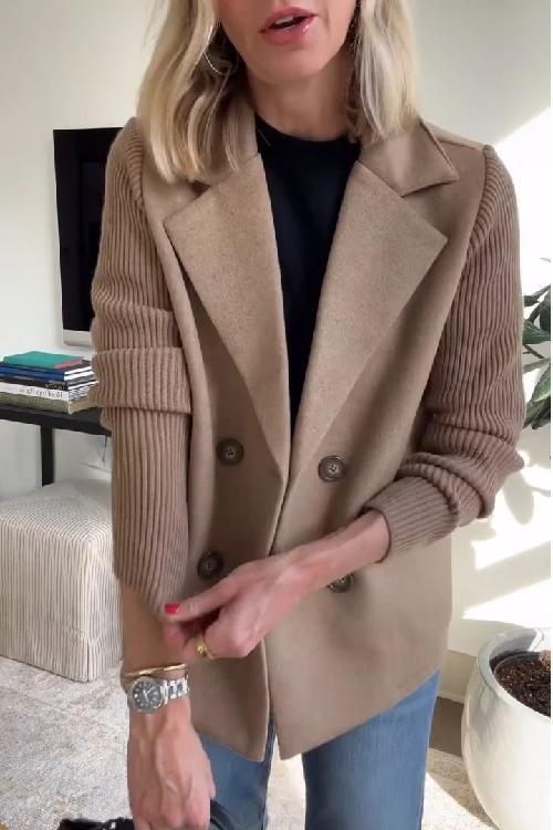 Kittiya - Elegant Strikket Blazer Med Lange ærmer