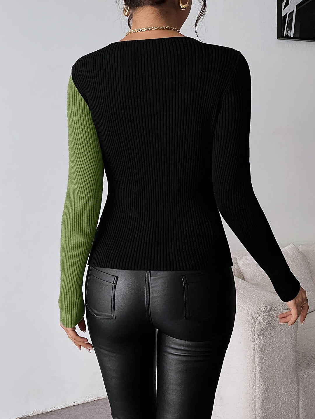 Rachel - V-Hals Strikket Bluse Med Topp