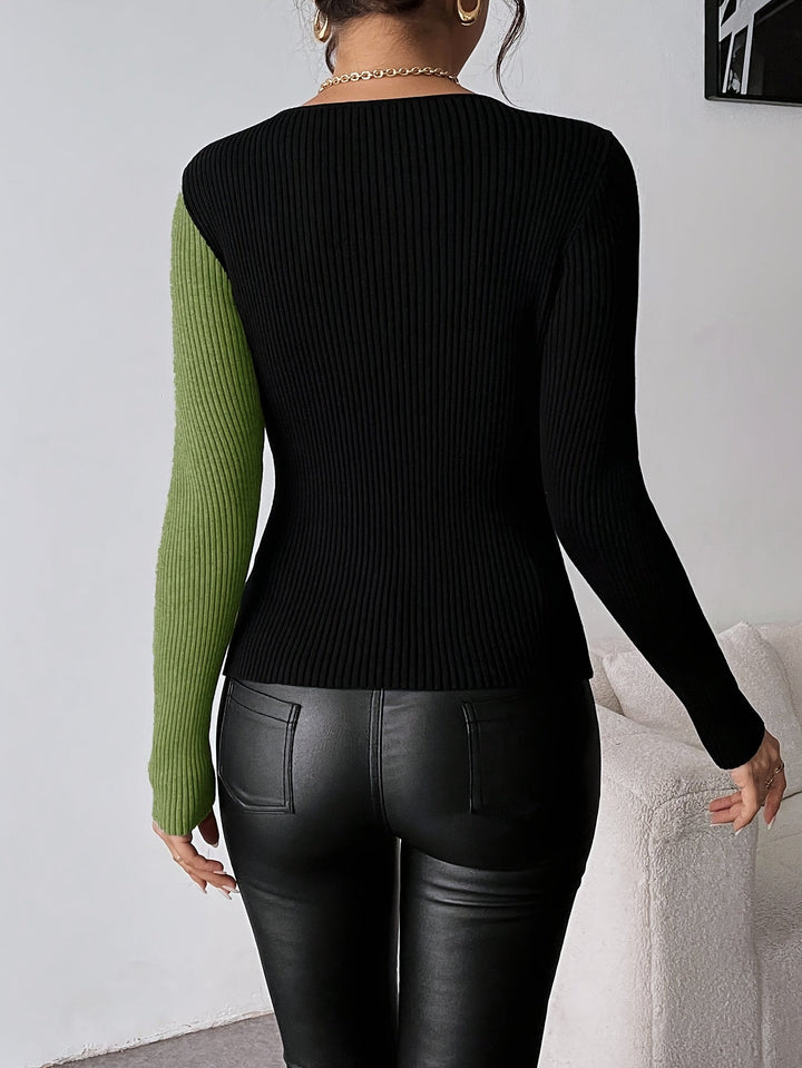 Rachel - V-Hals Strikket Bluse Med Topp