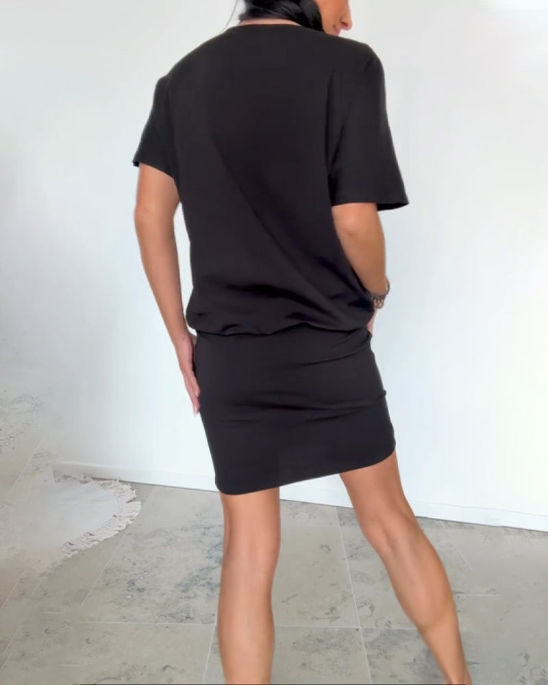 Ulrika - Mini Kjole Med Korte ærmer