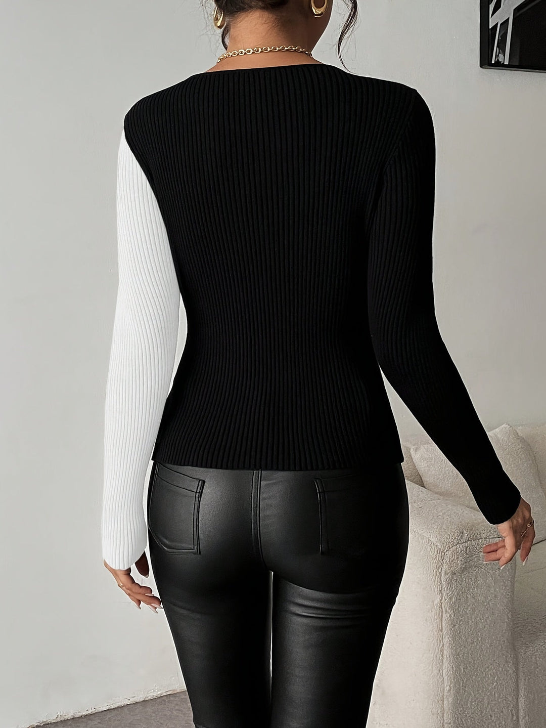 Rachel - V-Hals Strikket Bluse Med Topp