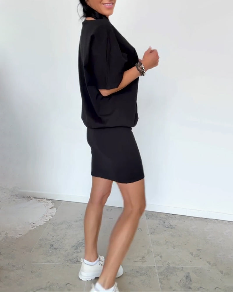 Ulrika - Mini Kjole Med Korte ærmer