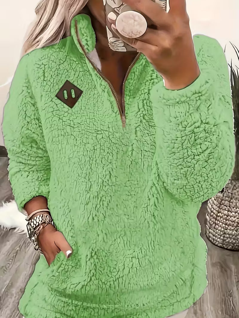 Humera - Elegant Langærmet Jakke Med Lynlås