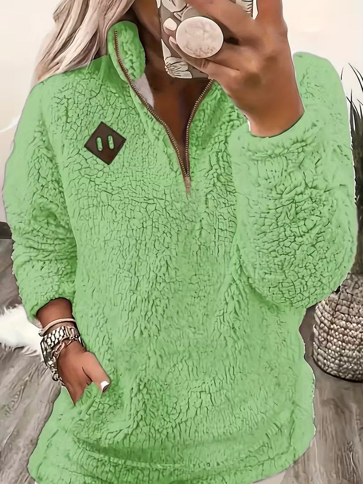 Humera - Elegant Langærmet Jakke Med Lynlås